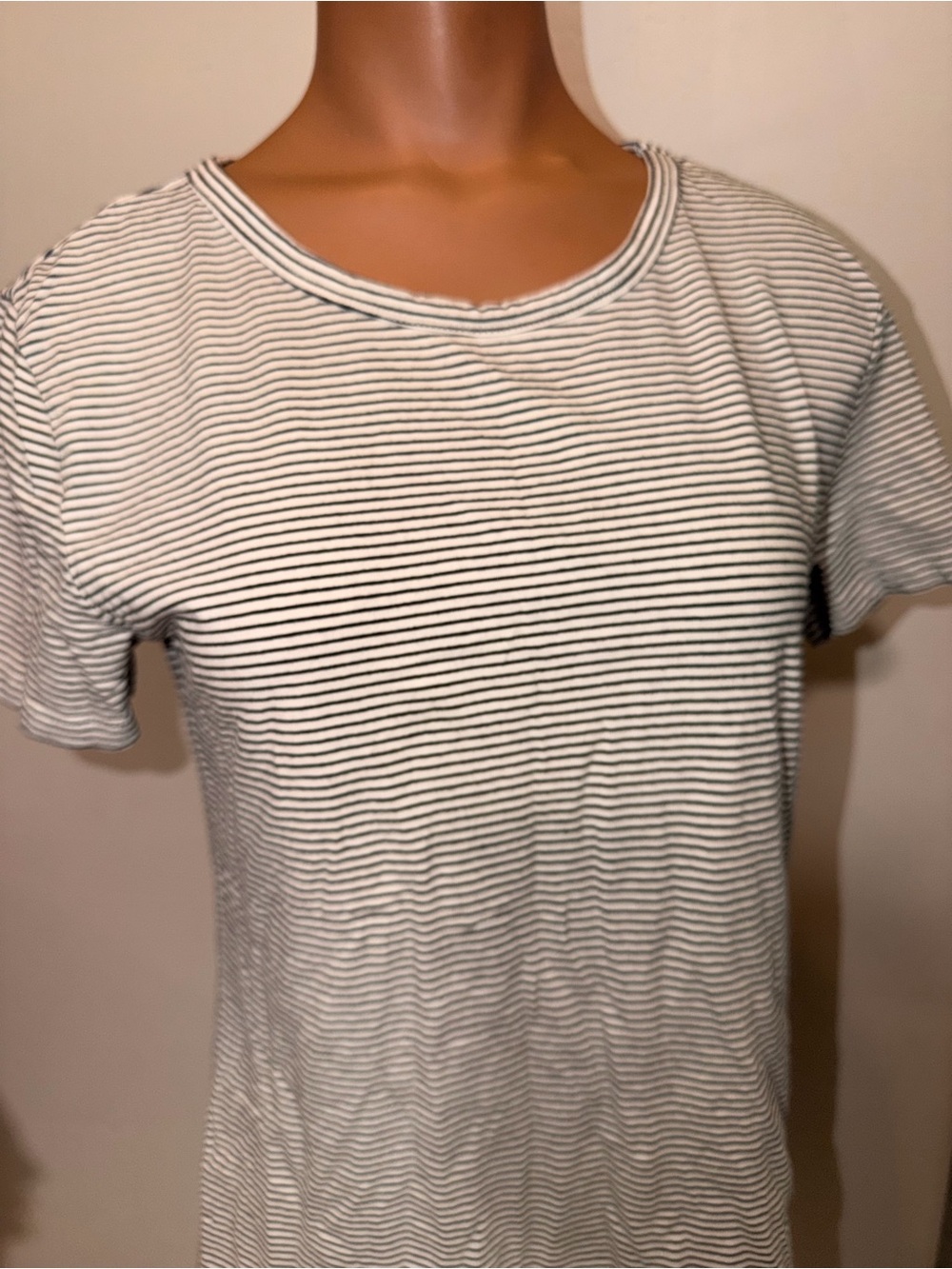 H&M Black and White Striped Short Sleeve Tee Women’s Large